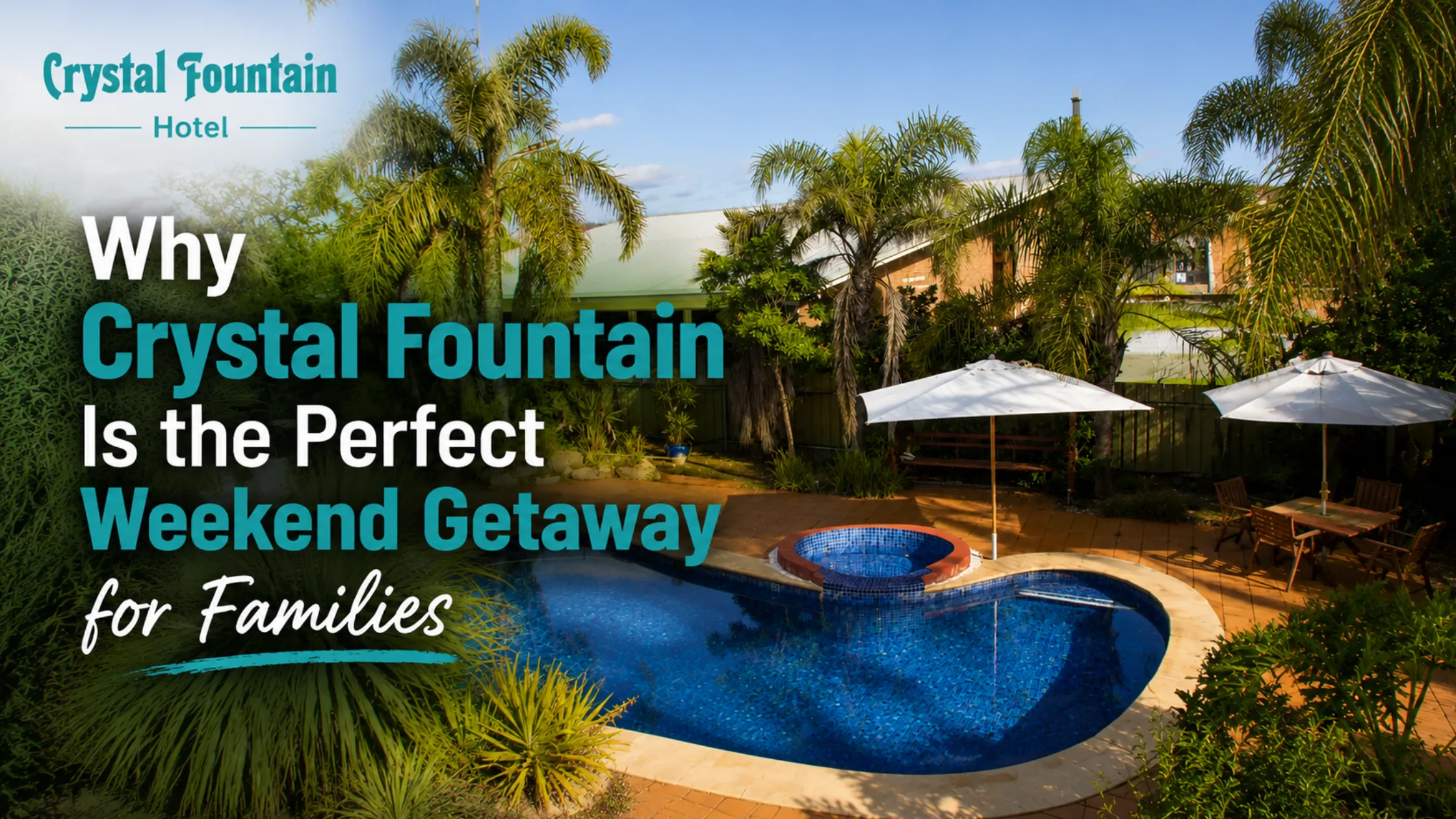 Family enjoying a relaxing weekend stay at Crystal Fountain Motel Albury NSW