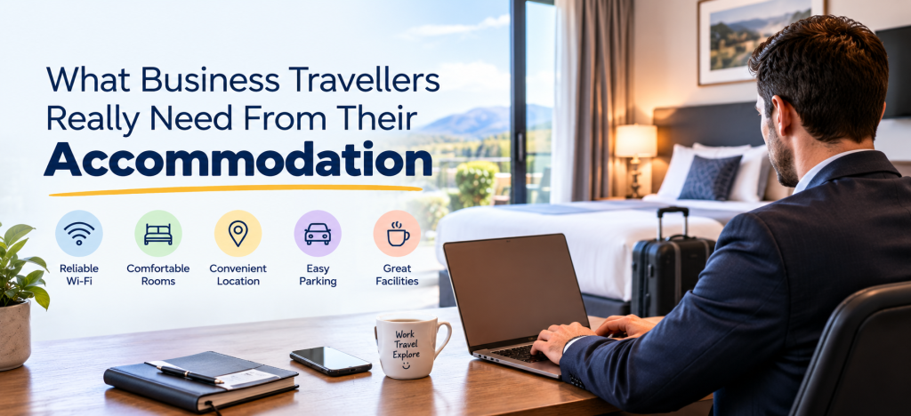 Business traveller staying at comfortable accommodation in Albury NSW
