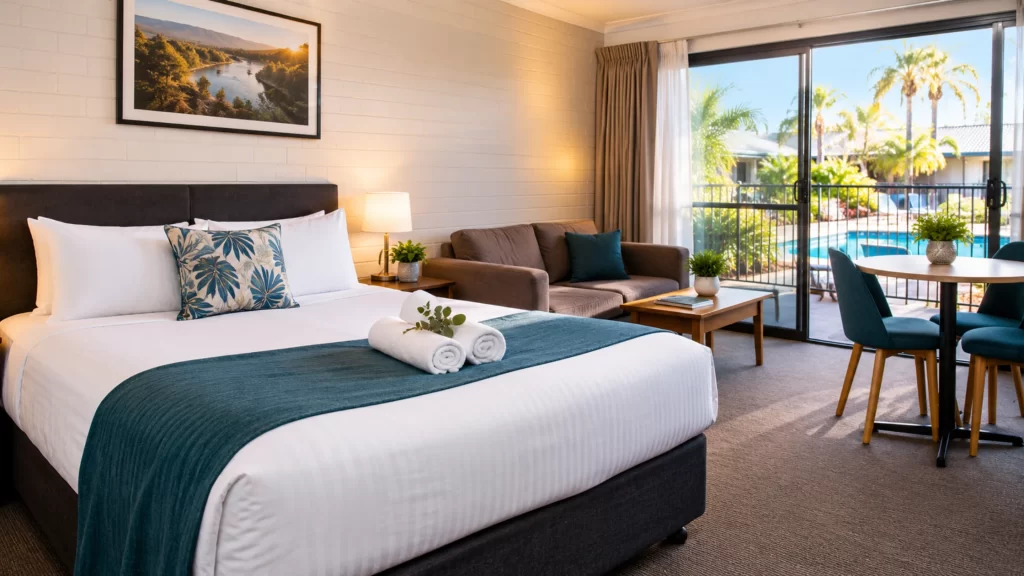 Motel accommodation in Albury at Crystal Fountain Motel, offering comfortable rooms and a convenient stay in Lavington, NSW.